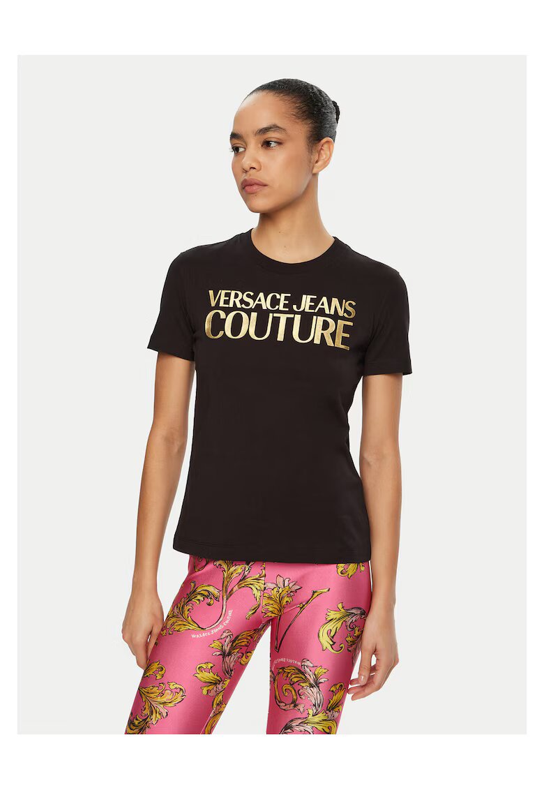 Versace Jeans Couture Tricou dama negru - auriu