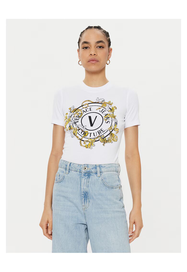 Versace Jeans Couture Tricou de dama alb - fabricat de calitate