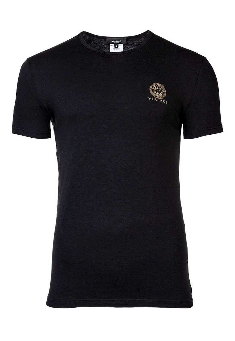 Versace Tricou de casa cu decolteu la baza gatului si logo
