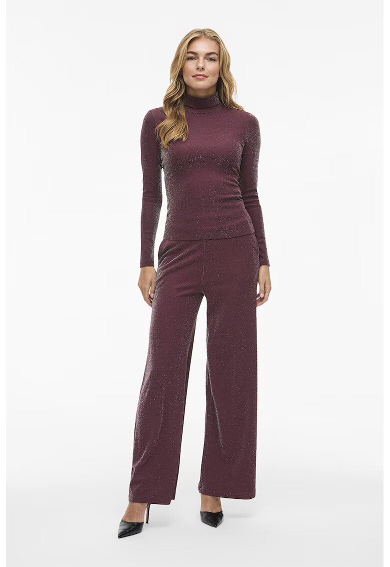 Vila Helanca slim fit din lurex - Violet tyrian