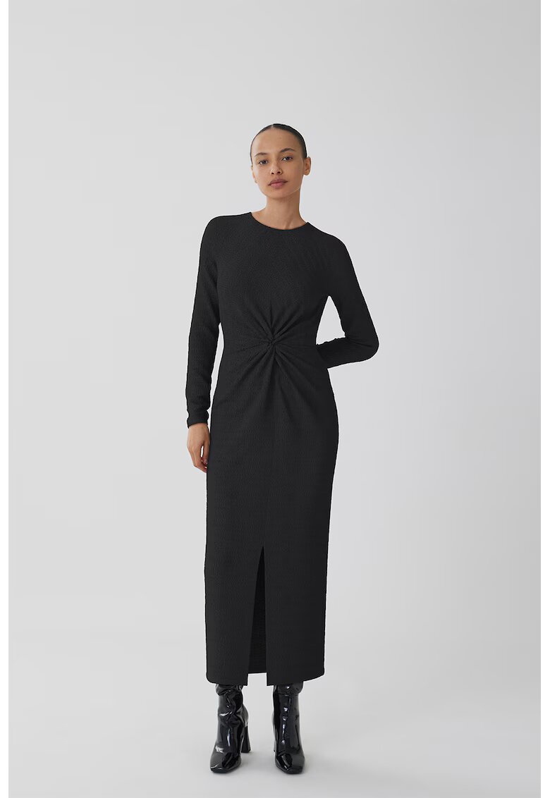 Vila Rochie midi cu slit frontal - Negru