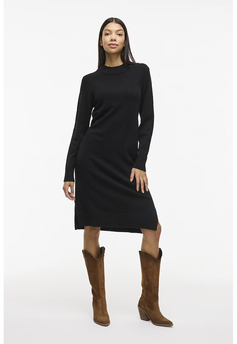 Vila Rochie midi tricotata - Negru
