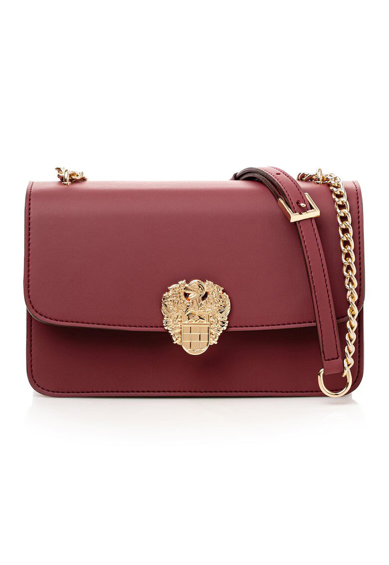Vince Camuto Geanta crossbody din piele ecologica cu bareta din lant - Rosu inchis