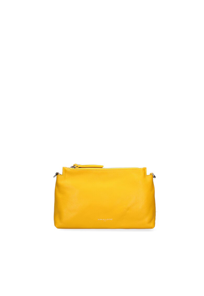 Virginia Rhine Geanta crossbody de piele cu bareta detasabila - Galben