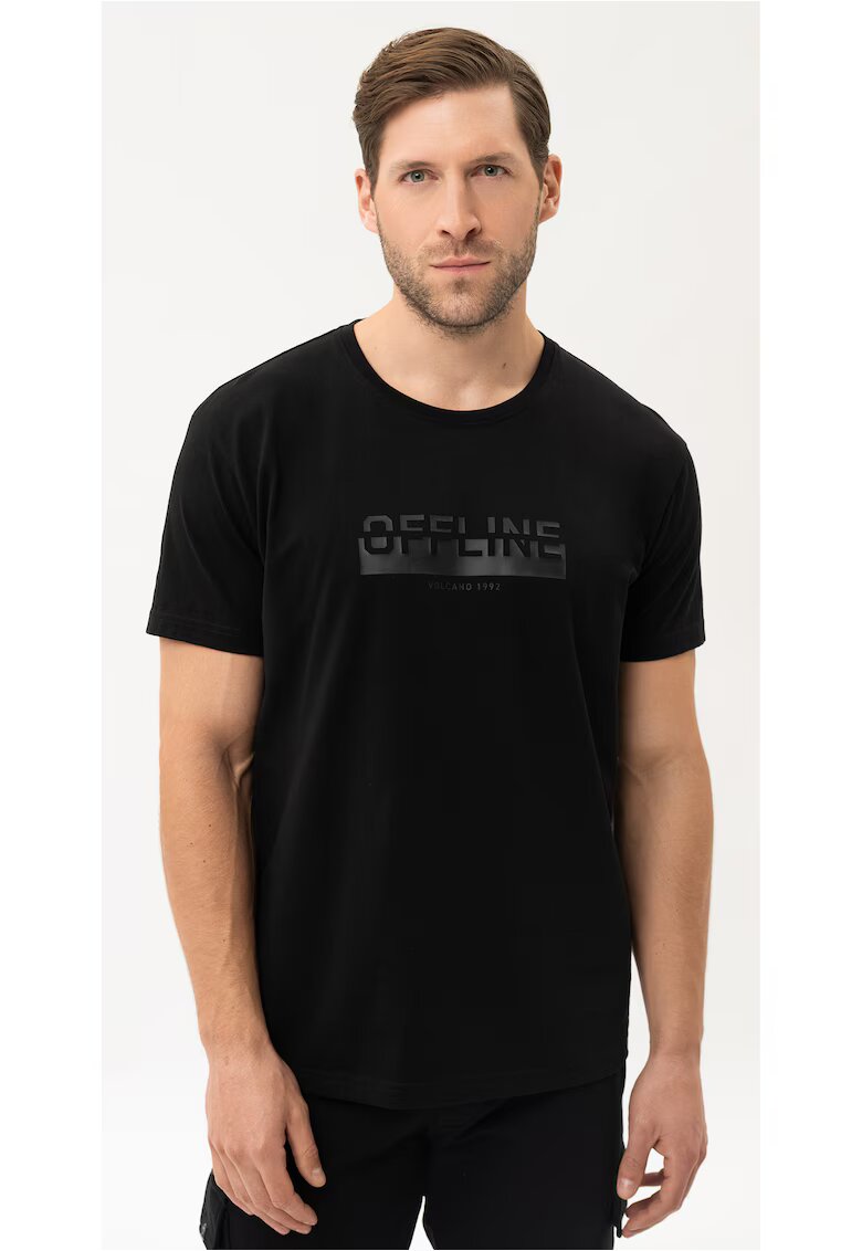 Volcano Tricou T-Often pentru barbati din bumbac - Comfort Fit - negru - Negru