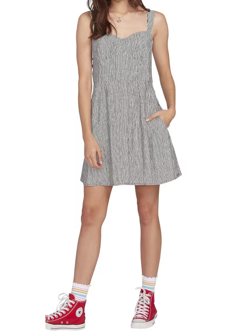 Volcom Rochie scurta cu bretele - Poliester - Bej -