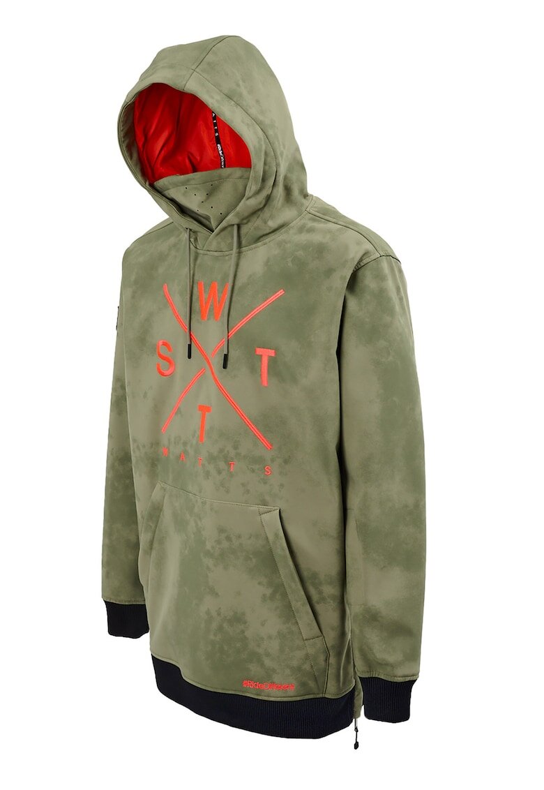 Watts Hanorac cu logo pentru snowboard Orbital - Portocaliu mandarina/Verde sparanghel