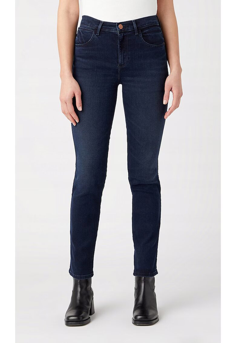 Wrangler Blugi dama slim fit - albastru inchis - bumbac - Albastru inchis