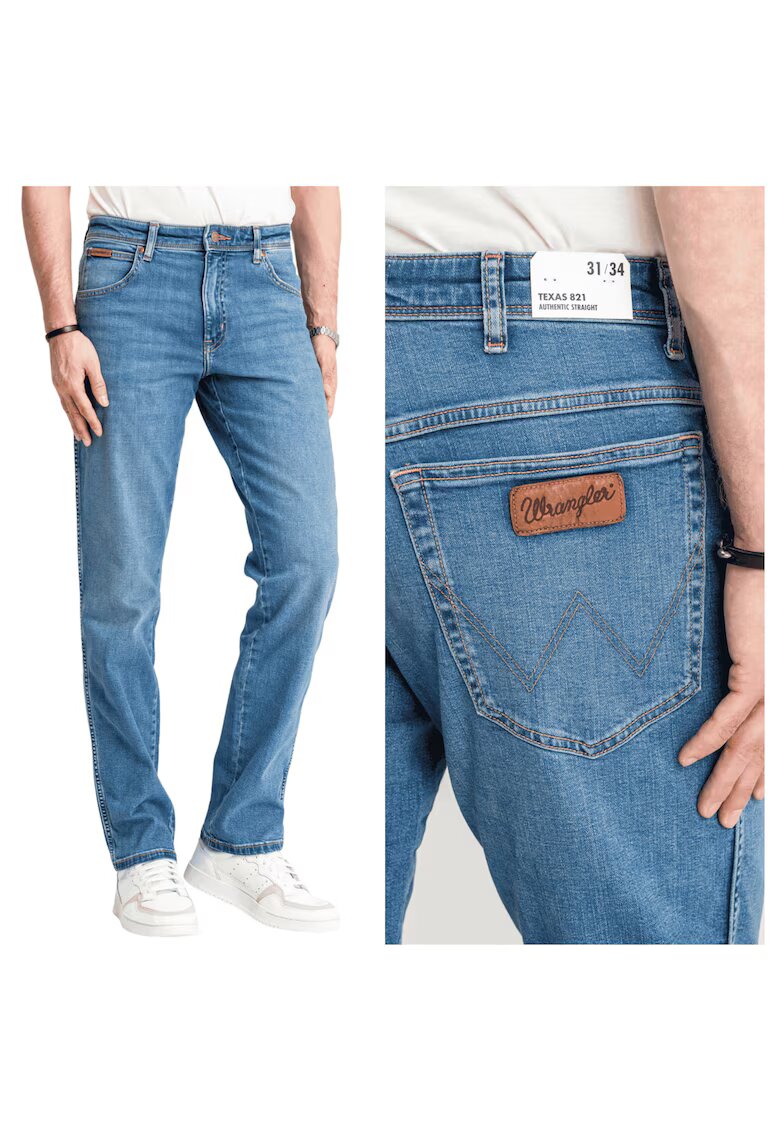 Wrangler Blugi Straight Fit Albastru - Albastru