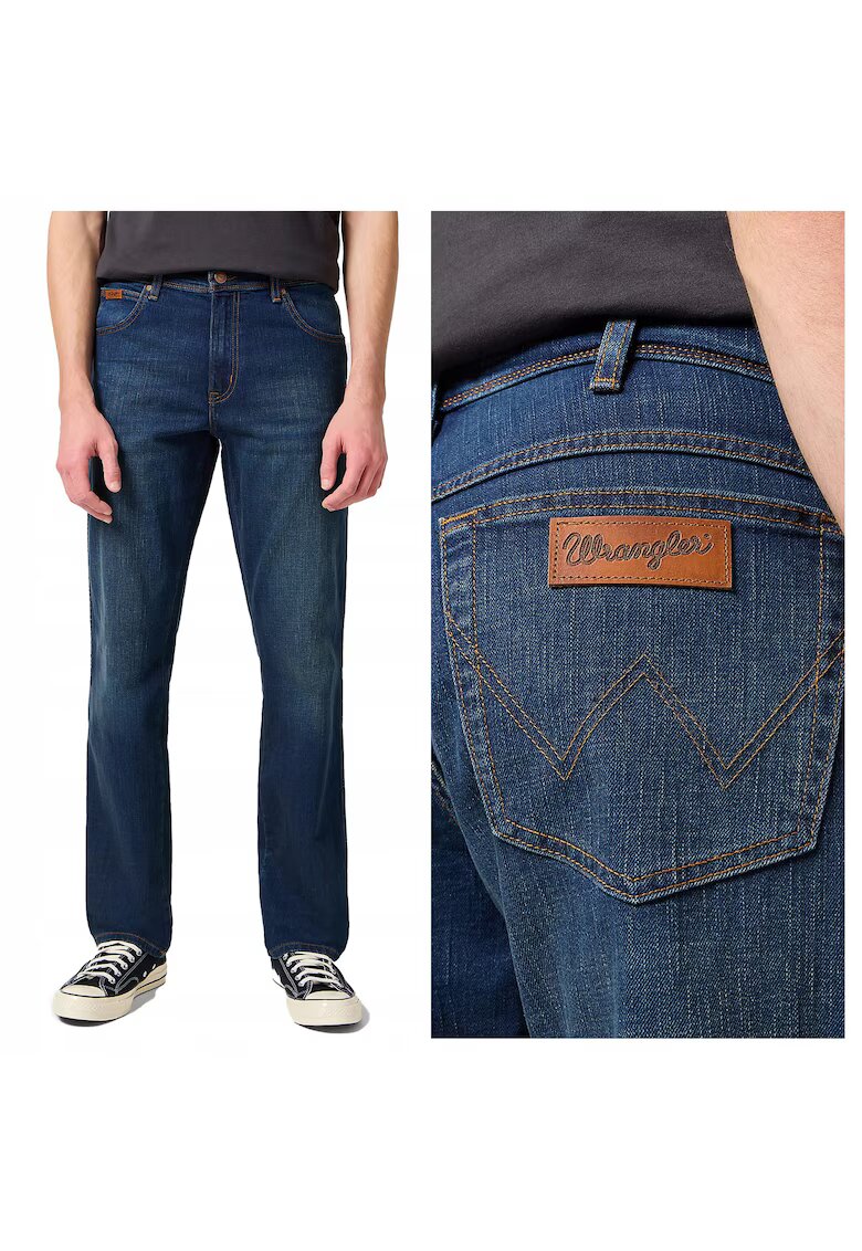 Wrangler Blugi Straight Fit Talie Medie - Albastru
