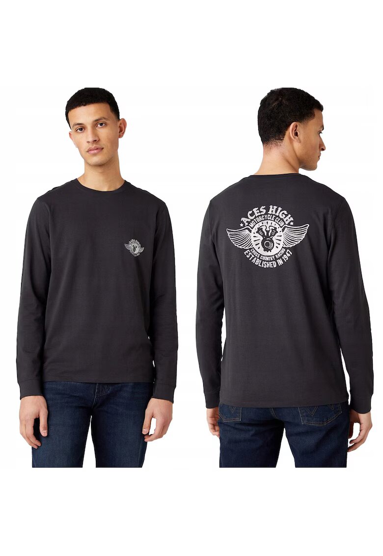 Wrangler Bluza regular fit din bumbac Biker - Negru