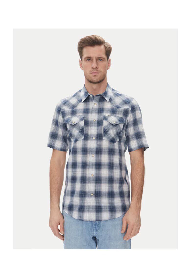 Wrangler Camasa barbati 112362381 - Bumbac - S INTL - Albastru