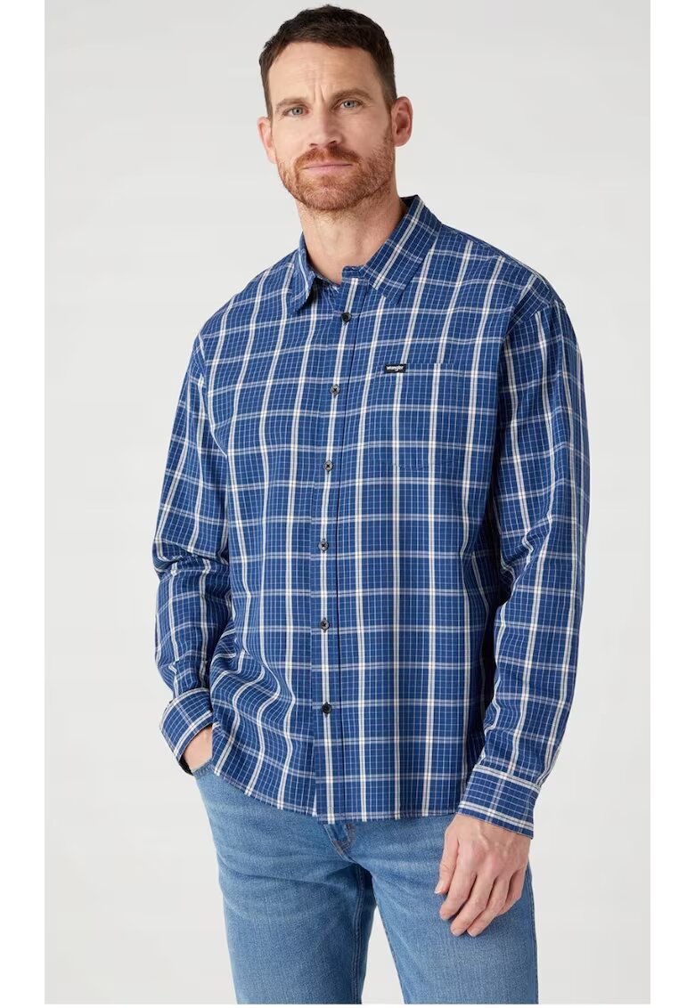 Wrangler Camasa barbati - denim - supradimensionat - albastru - bumbac -