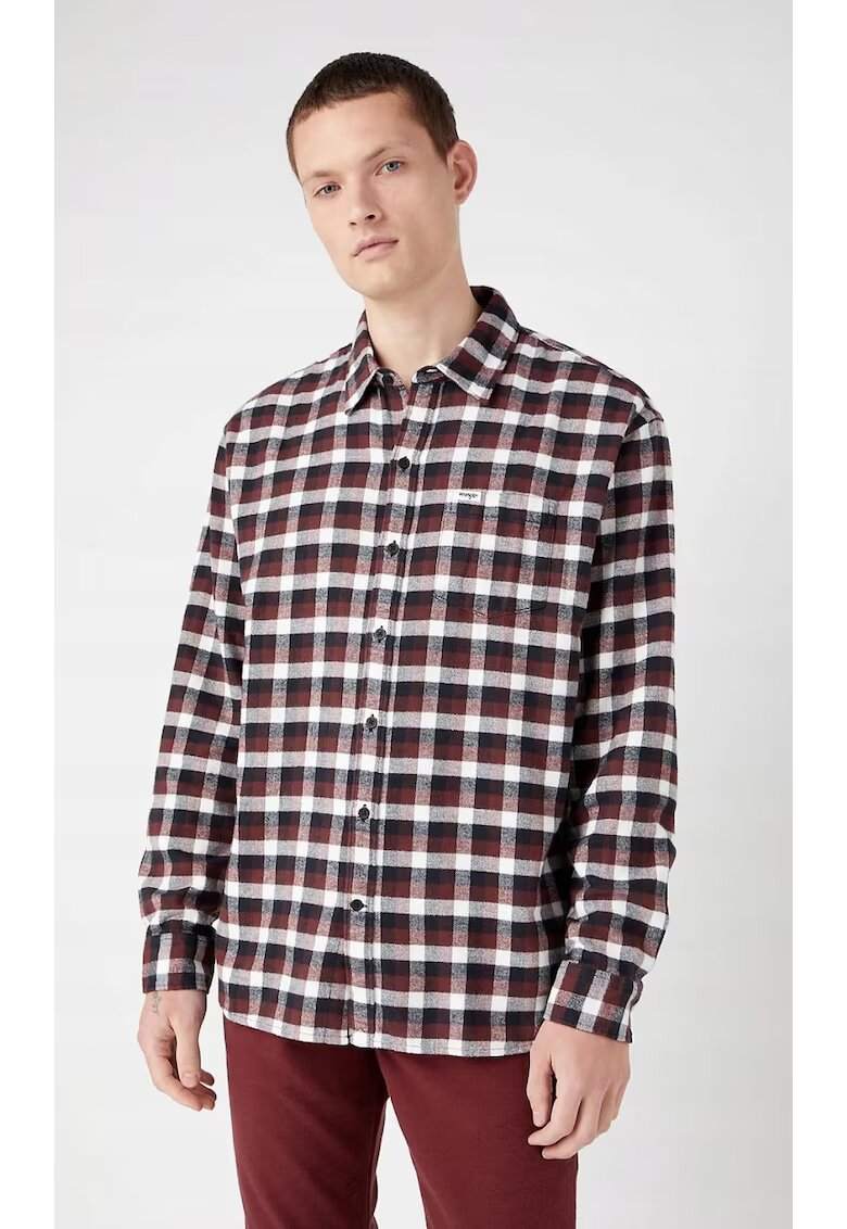 Wrangler Camasa barbati - regular fit - bej roscat - bumbac - maneca scurta -