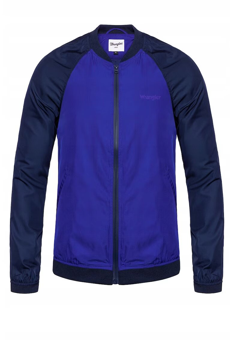 Wrangler Geaca Barbati - Model BOMBER - Croiala Slim Fit - Cu Fermoar - 4 Buzunare - Usoara Si Moderna - Buna Pentru Fiecare Zi Si Tinute Urbane - Marimea S - Albastru