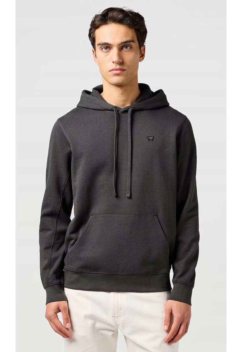 Wrangler Hanorac barbati - SIGN OFF HOODIE - negru - bumbac
