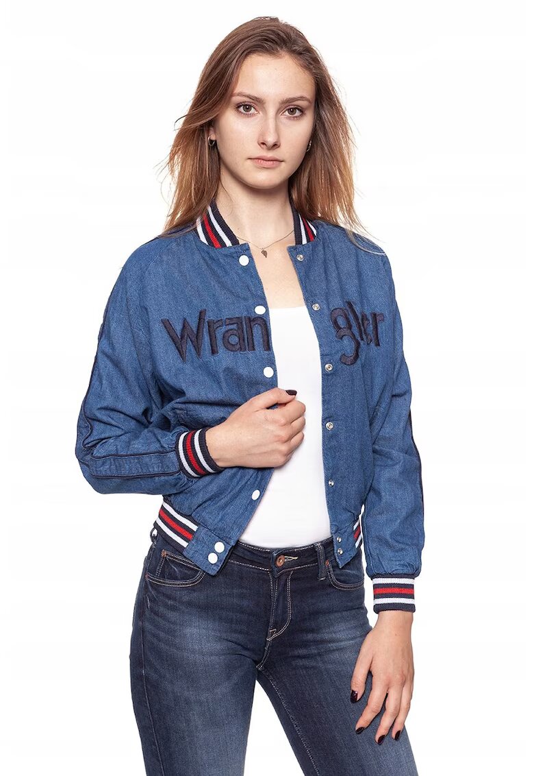 Wrangler Jacheta De Tranzitie - Jacheta Bomber - Croiala Regulara - Inchidere: Capse - Compozitie Material: 100% Bumbac - 1 Buzunar Pe Piept - XS - Rosu - 1 Bucata