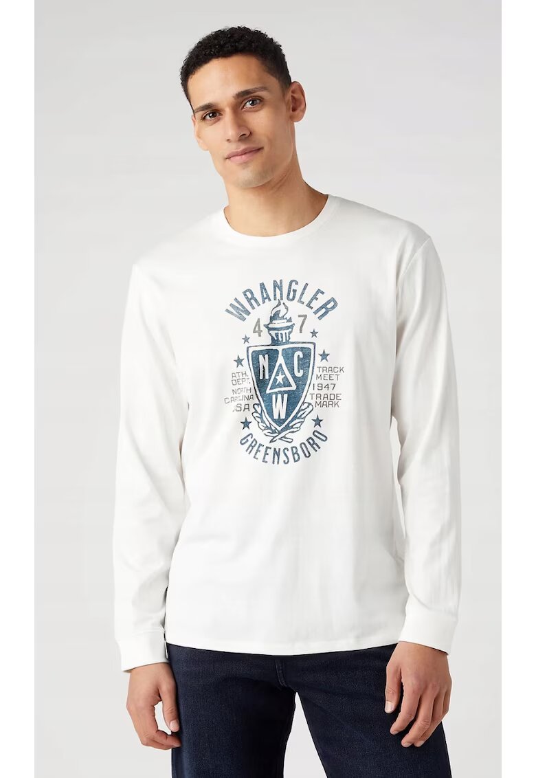 Wrangler maneca lunga - alb bumbac - Alb