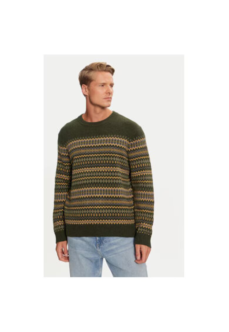 Wrangler Pulover barbati - 304281099 - Lana/Nylon - Verde - Verde