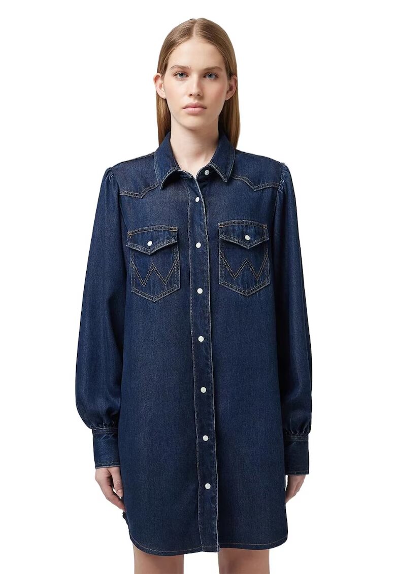 Wrangler Rochie Lyocell Albastru - Albastru