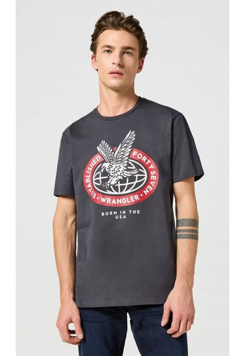 Wrangler Tricou barbati - Americana Tee - negru - bumbac - maneca scurta