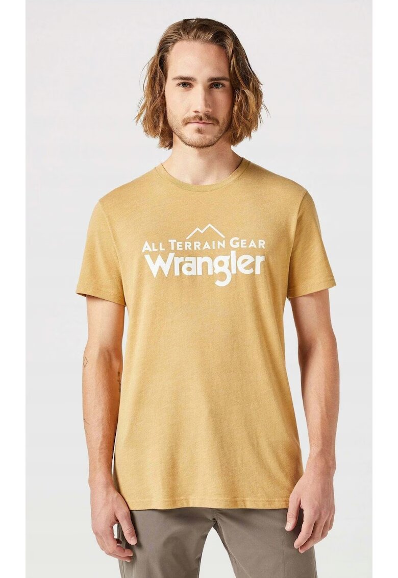 Wrangler Tricou barbati - ATG LOGO TEE - regular fit - bej - bumbac