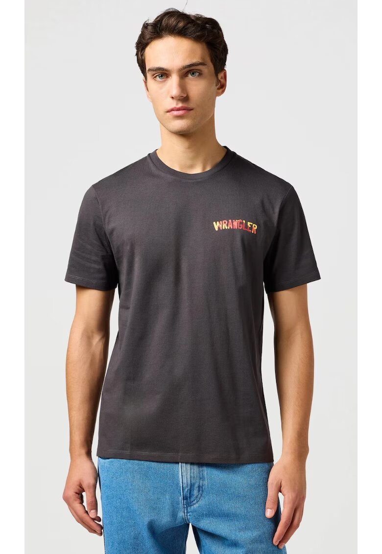 Wrangler Tricou barbati - BIG GRAPHIC TEE - negru - bumbac - maneca scurta - croiala regular fit