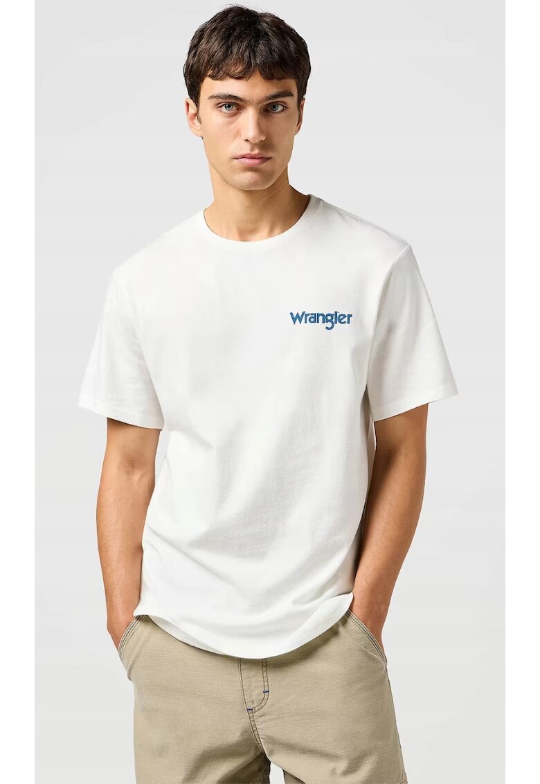 Wrangler Tricou barbati - RELAXED TEE - supradimensionat - alb - bumbac