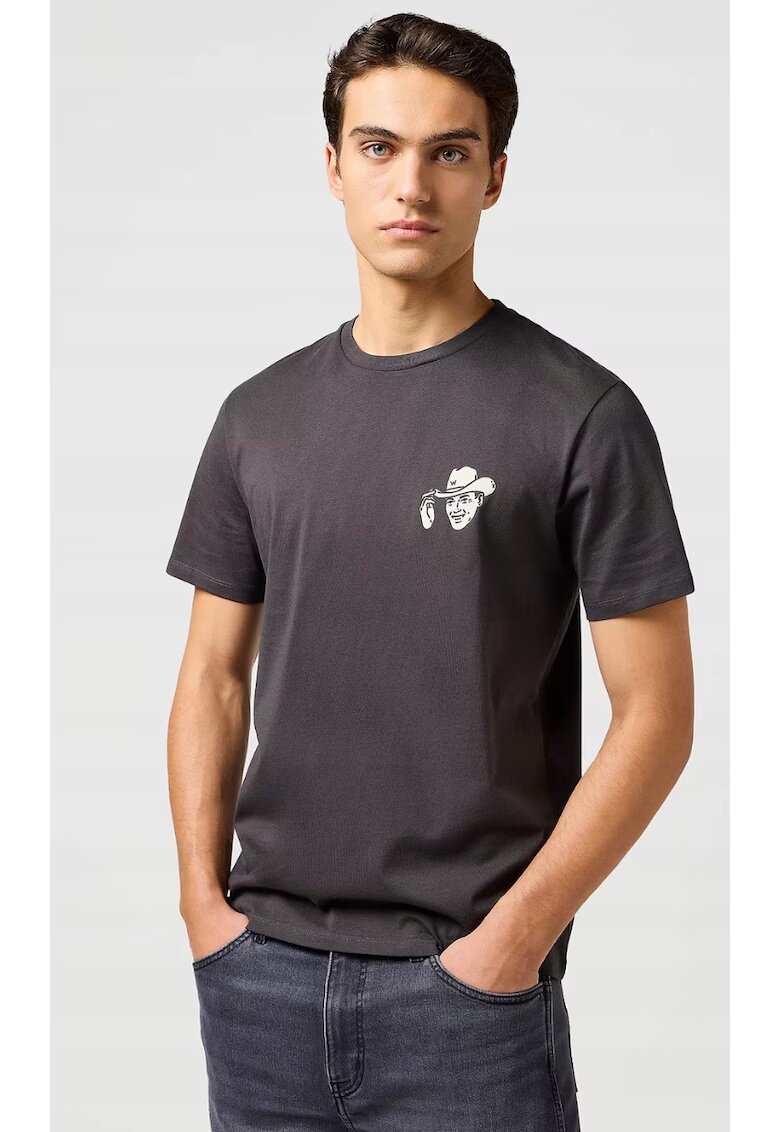 Wrangler Tricou barbati - SMALL GRAPHIC TEE - negru - bumbac - maneca scurta