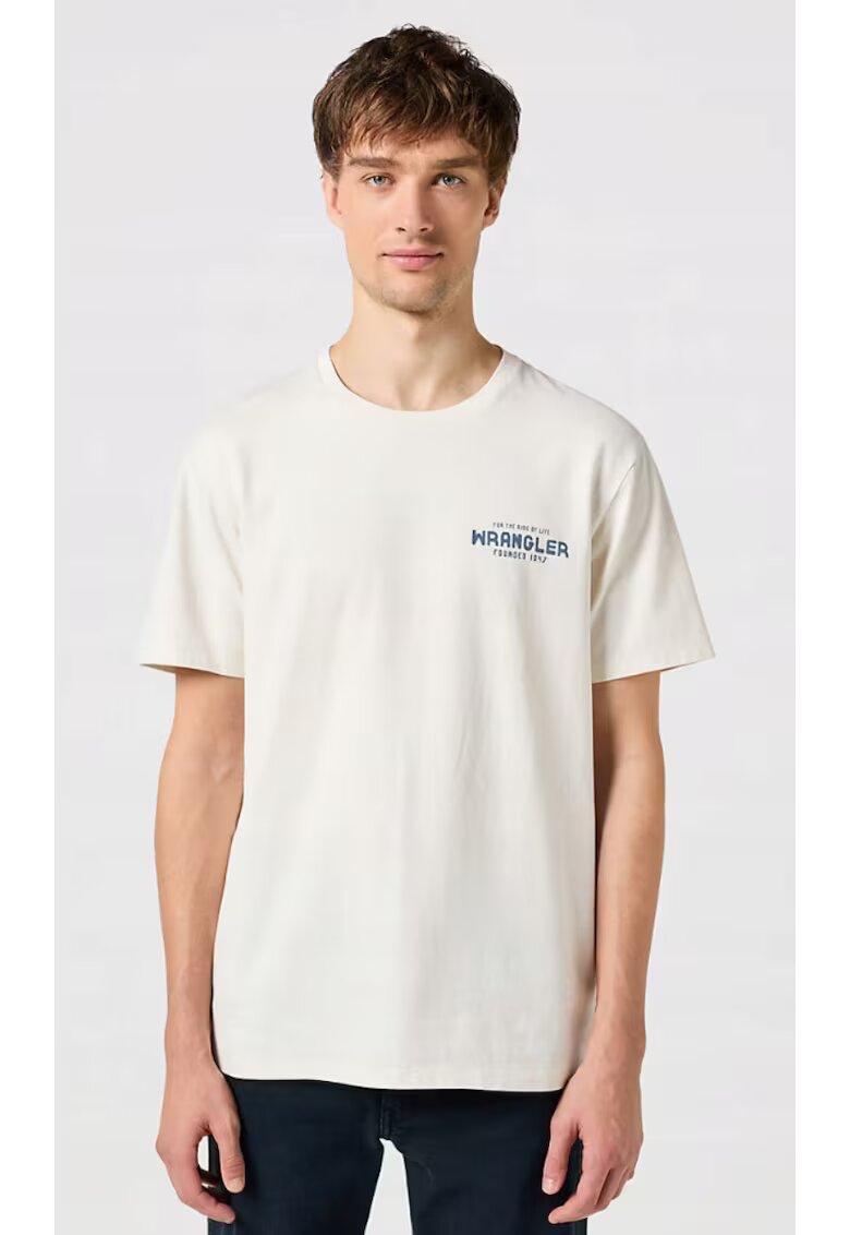 Wrangler Tricou barbati - Vintage - alb - bumbac - Alb