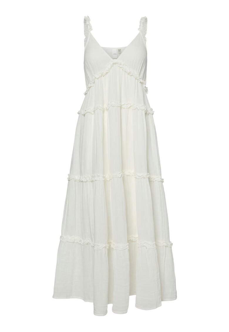 Yas Rochie din amestec de in si bumbac organic - Alb
