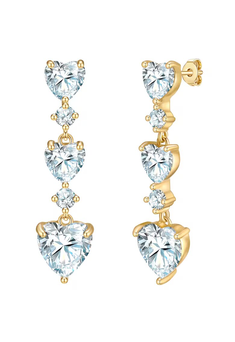 Yokoamii Modeschmuckohrhänger Drop earrings yellow gold zirconia white 232488