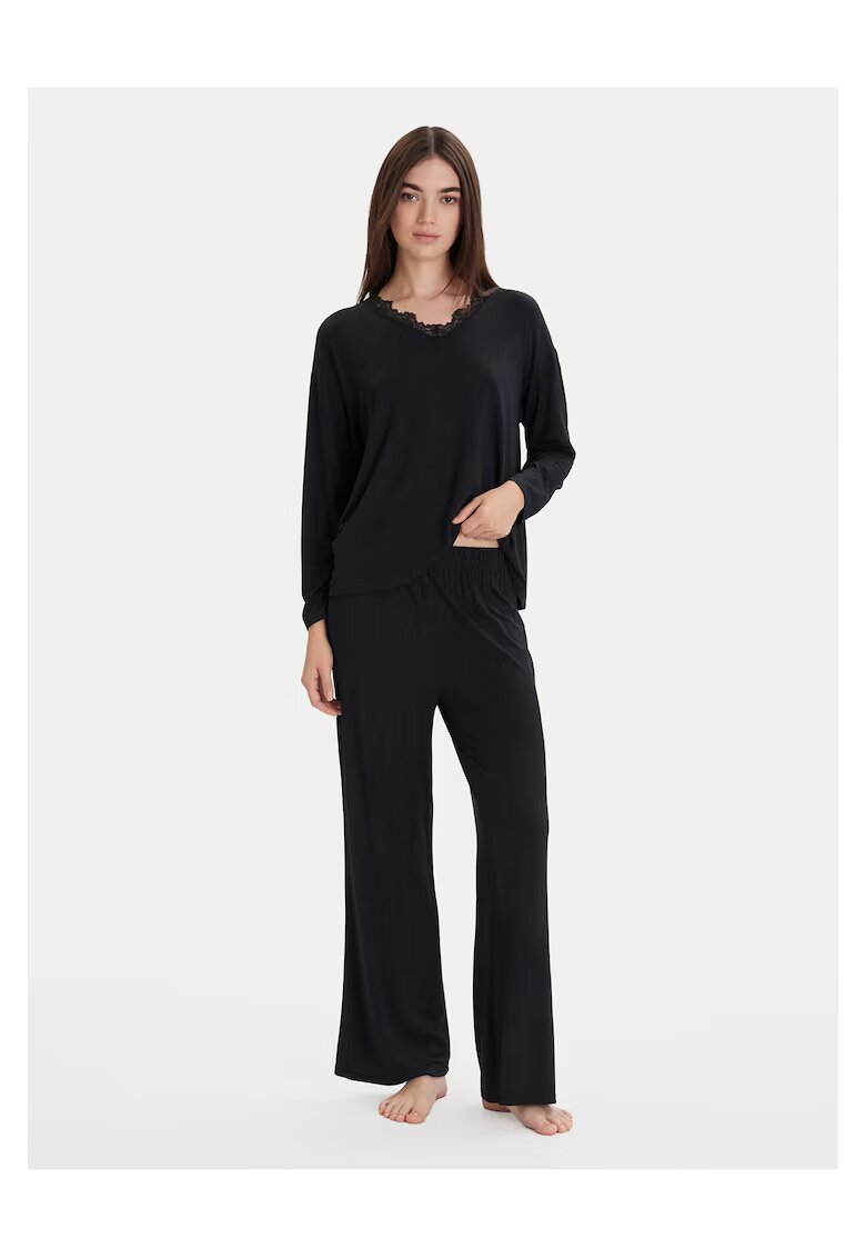 Ysabel Mora Pijamale dama negru - din material moale
