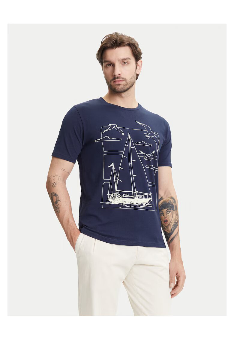 Ysabel Mora Tricou barbat - bleumarin - bumbac