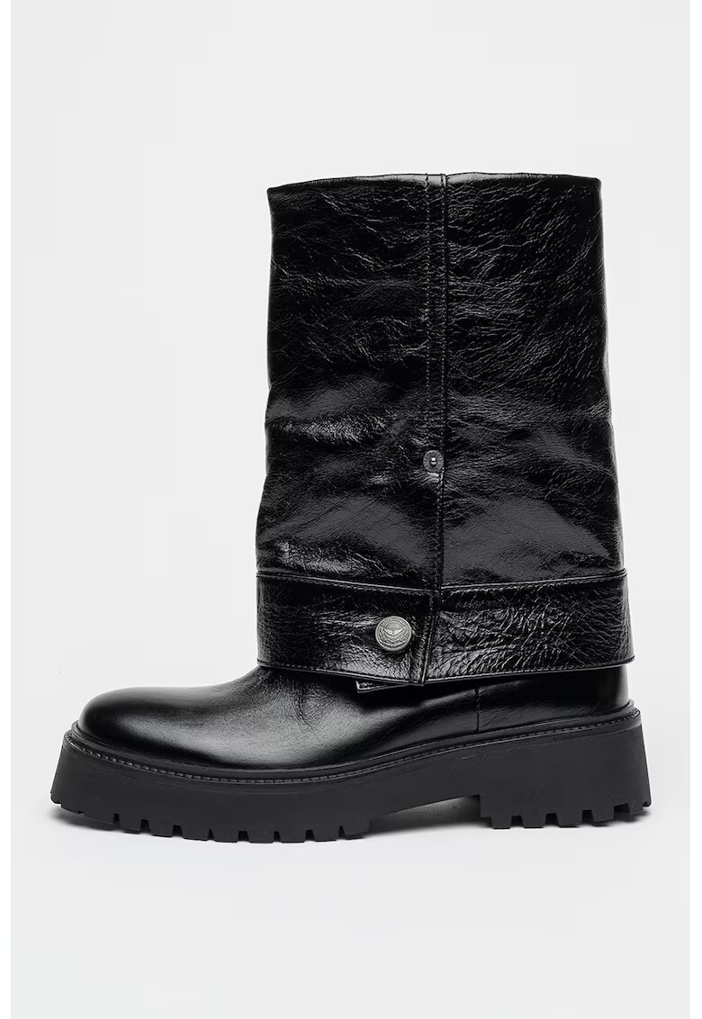Zadig & Voltaire Cizme mid-calf de piele Angie - Negru