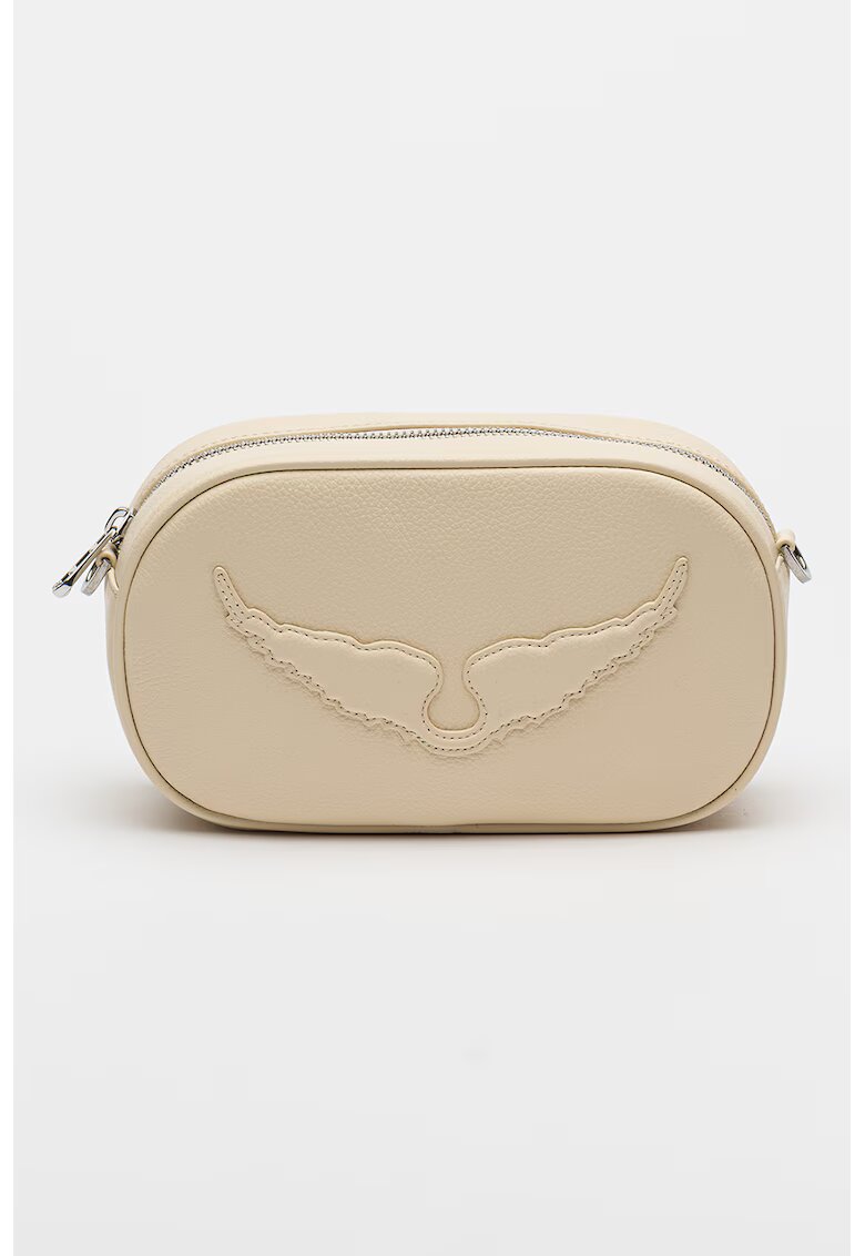 Zadig & Voltaire Geanta crossbody de piele Rock With You - Bej