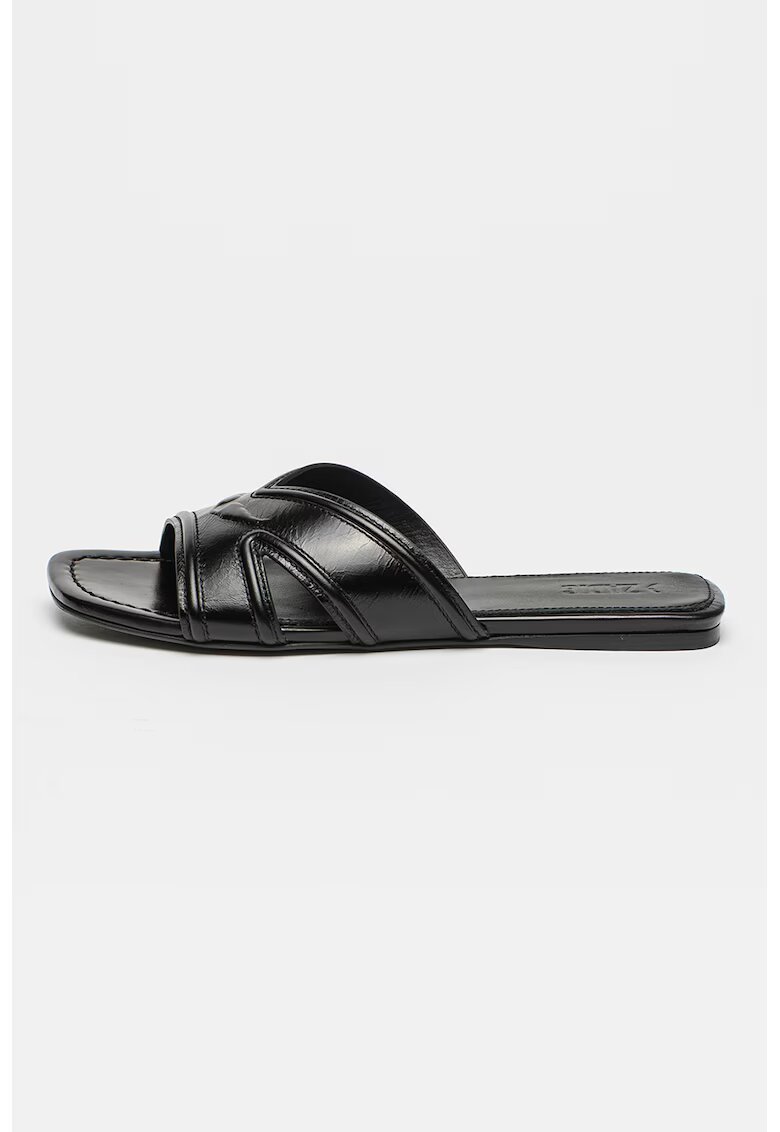 Zadig & Voltaire Papuci din piele cu varf patrat - Negru