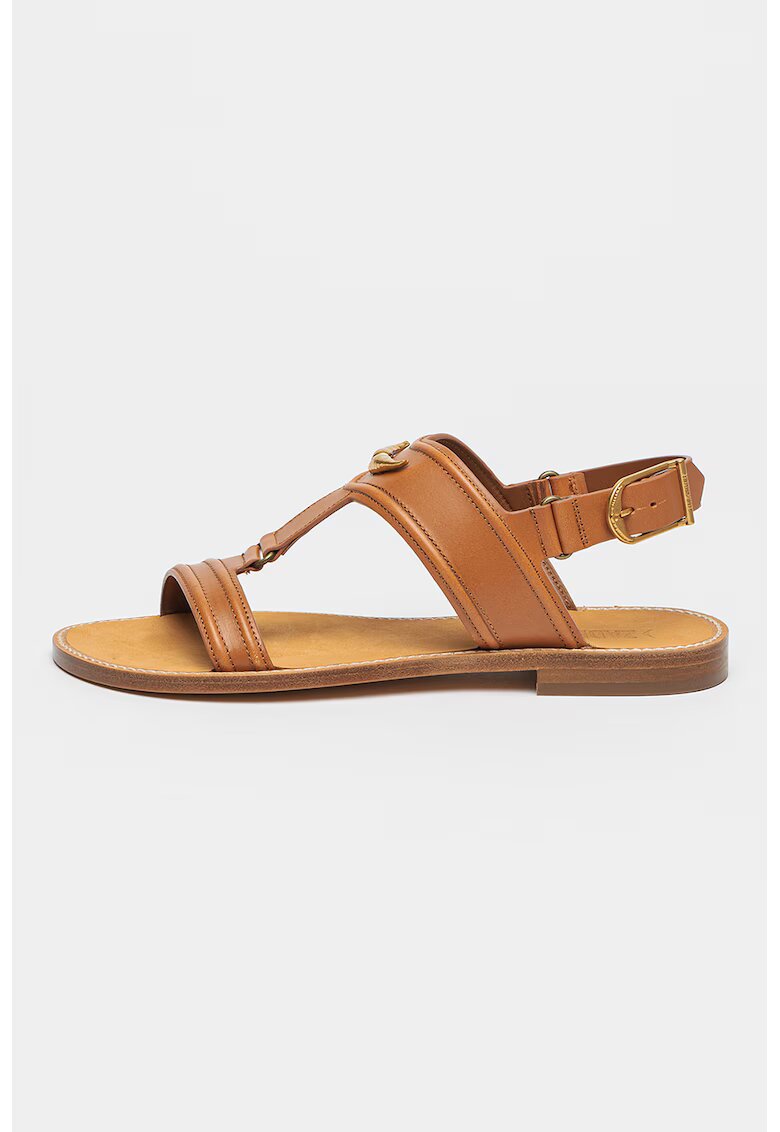 Zadig & Voltaire Sandale slingback din piele - Maro scortisoara