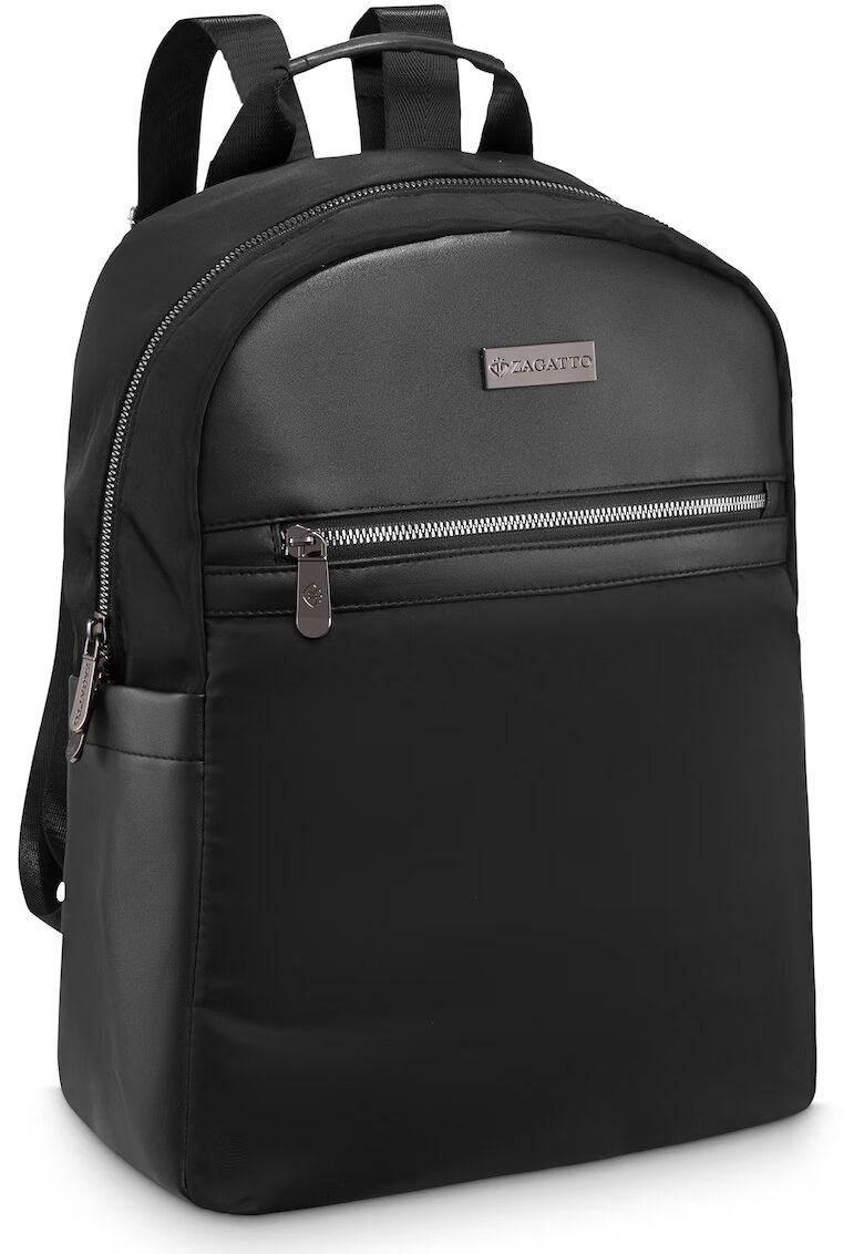 Zagatto Rucsac urban dama - Negru - Fermoar dublu - Impermeabil - 35x27x15 cm - NERO - ZG845