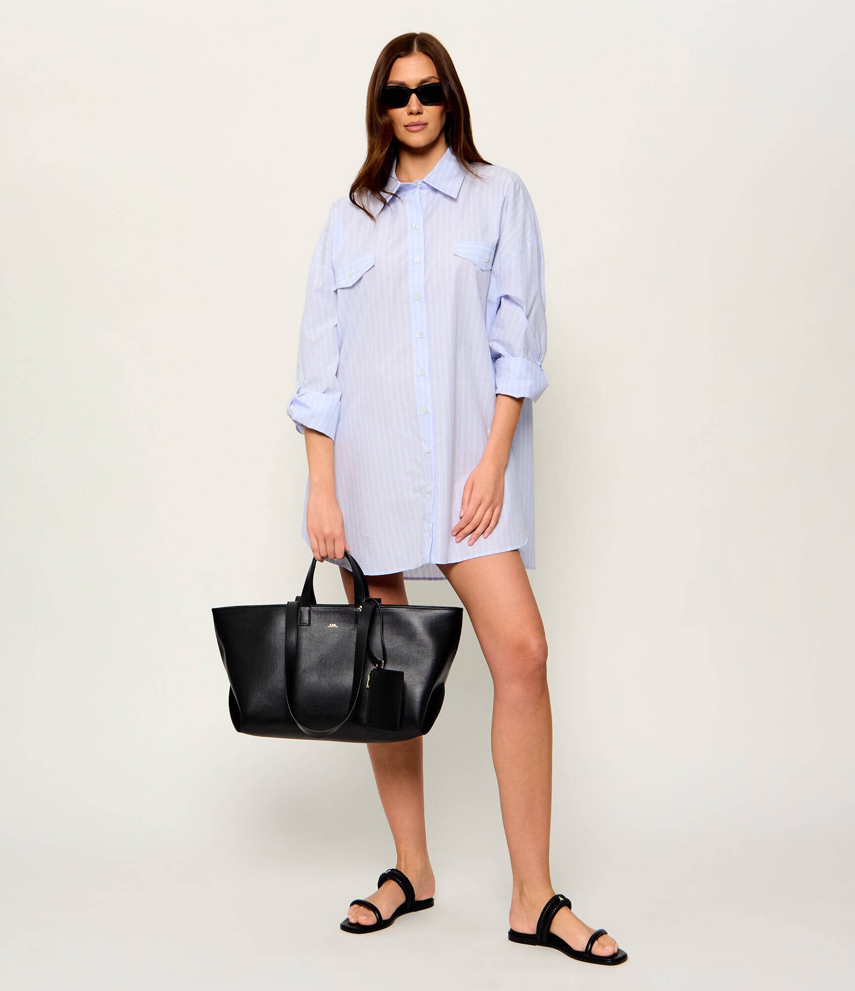 A.P.C. De piele geantă shopper + borsetă Le Drummer