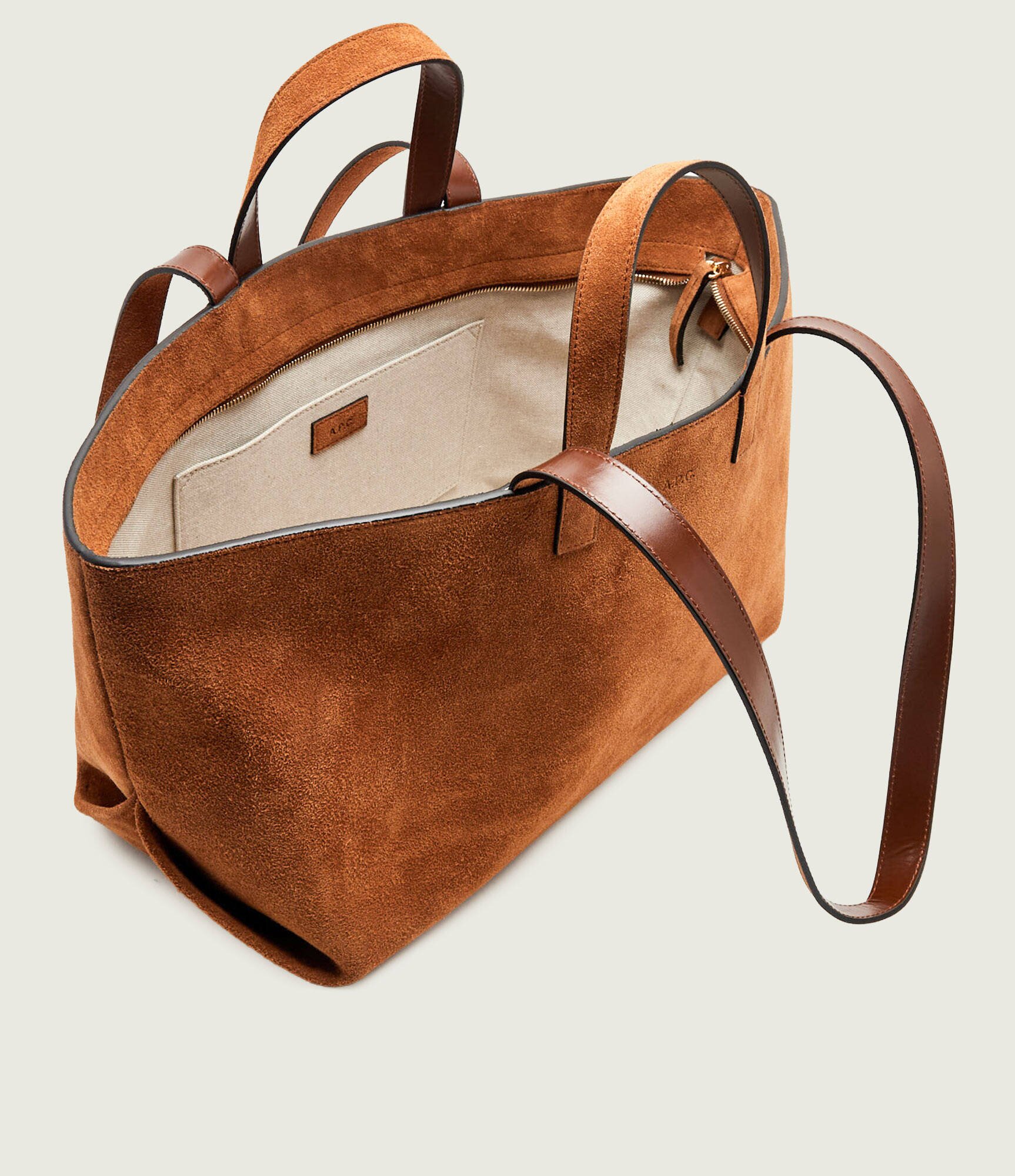 A.P.C. Geantă shopper + borsetă Le Drummer | piele întoarsă