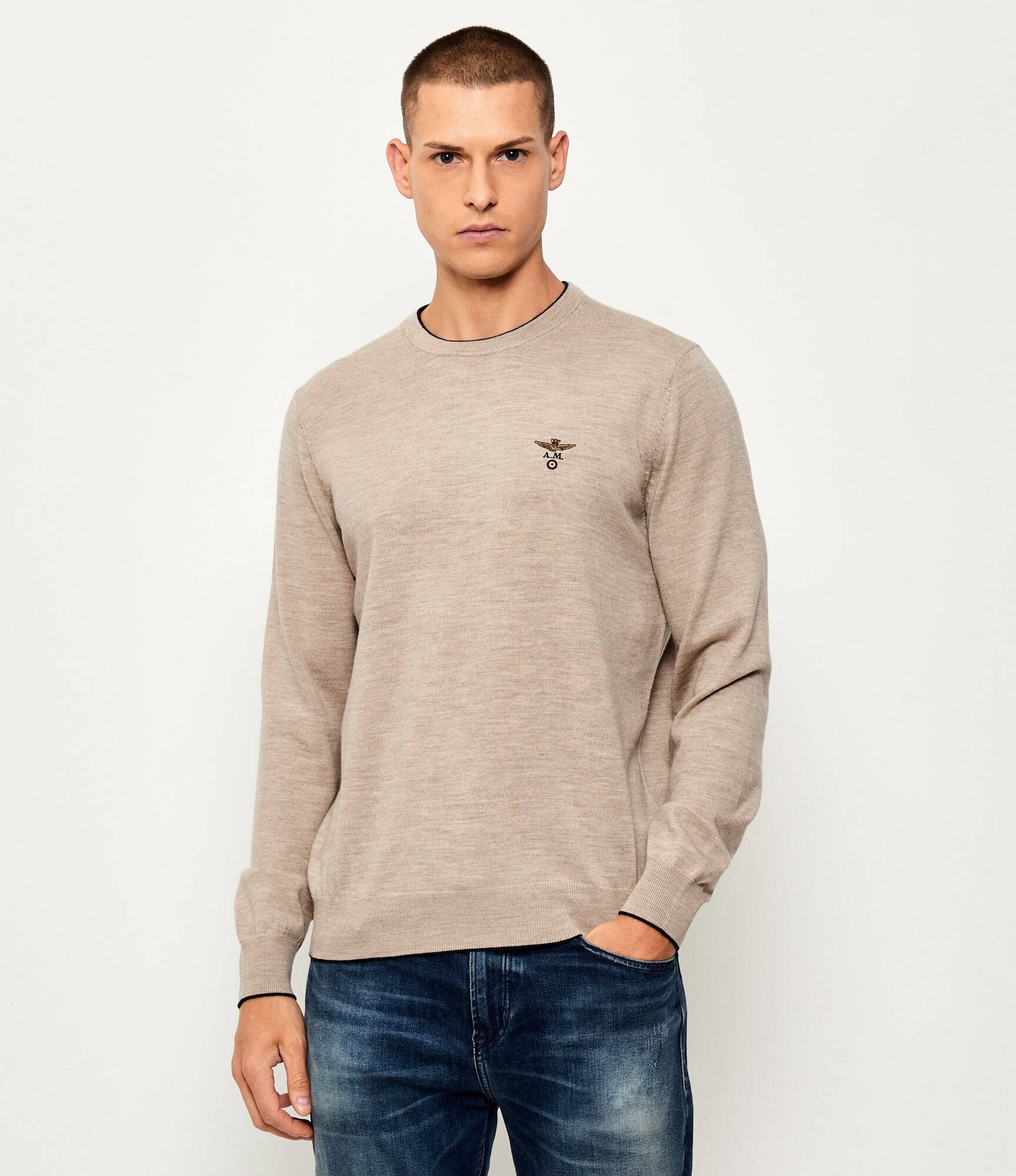 Aeronautica Militare De lână pulover | Regular Fit