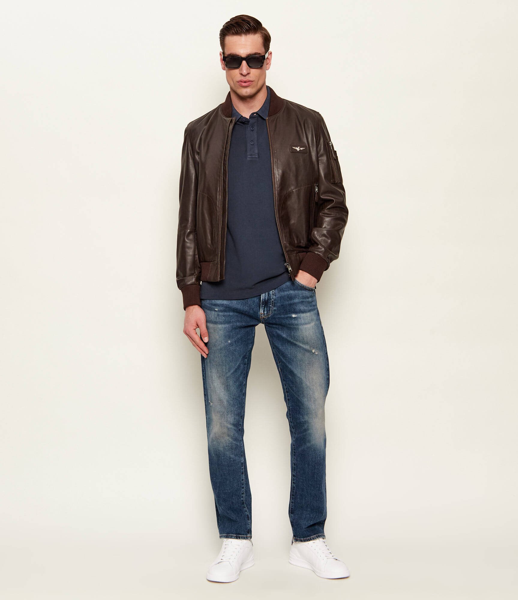Aeronautica Militare Geacă de piele bomber | regular fit