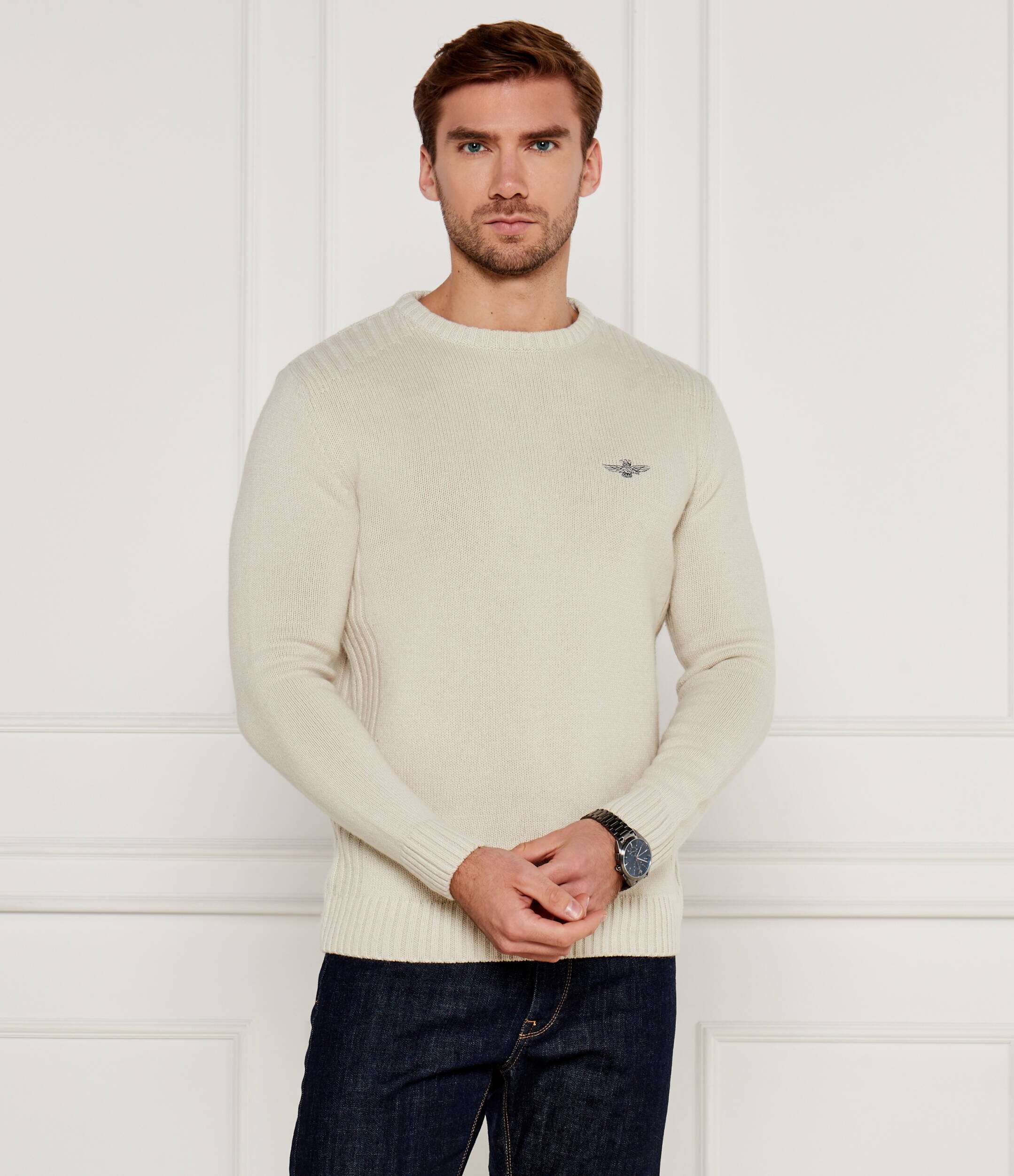Aeronautica Militare Pulover GIROCOLLO | Regular Fit cu adaos de lână