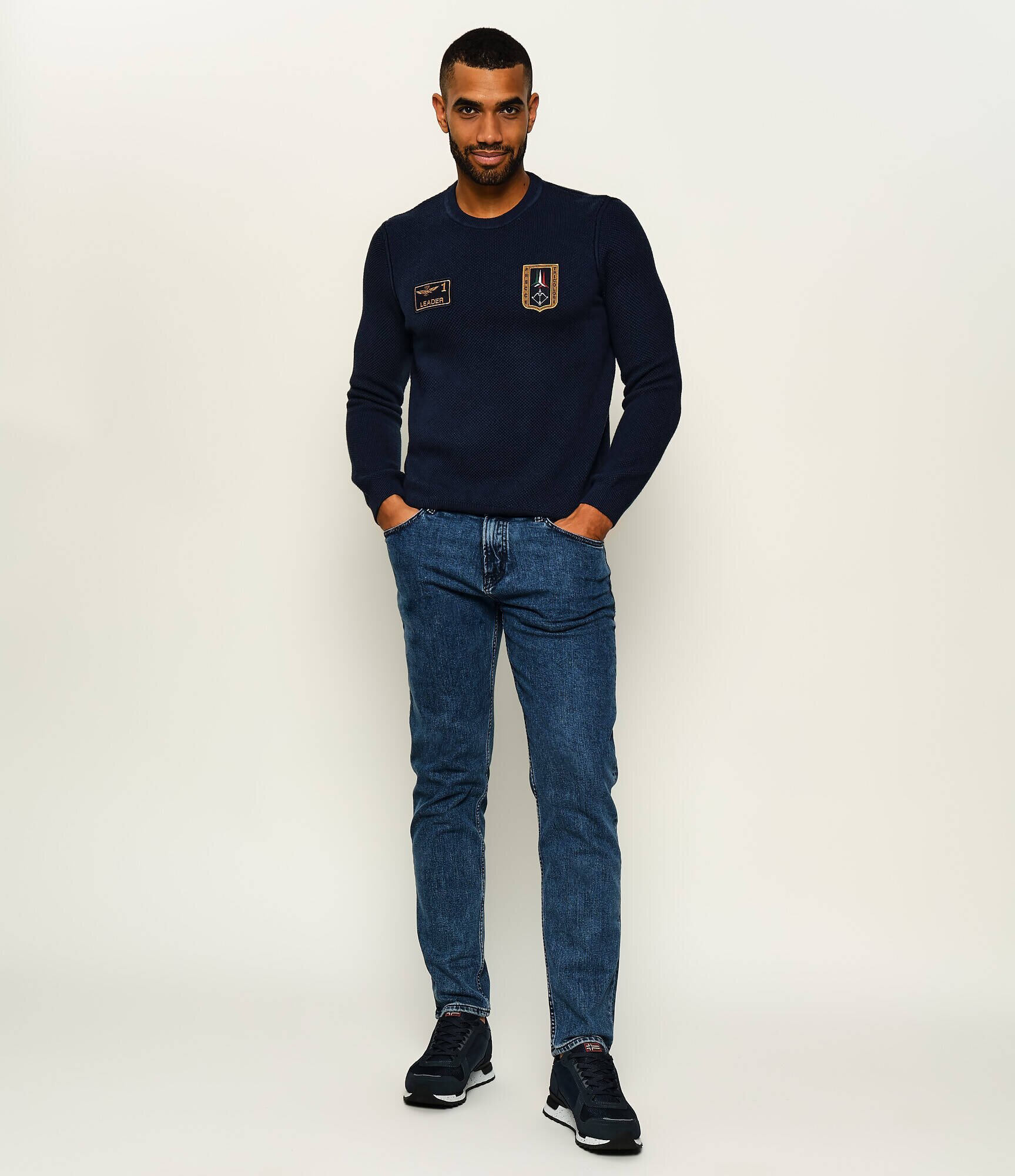 Aeronautica Militare Pulover | regular fit cu adaos de lână