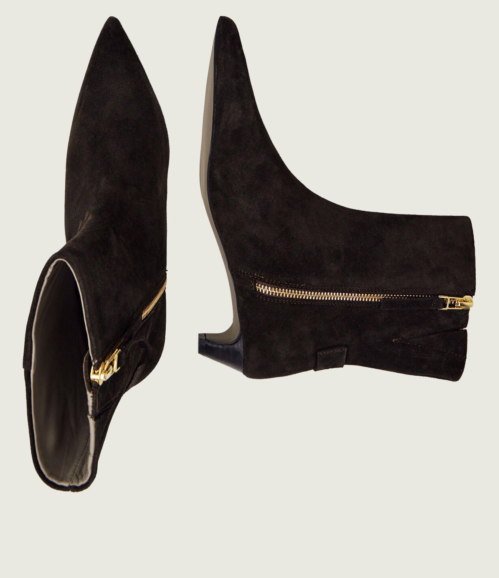 AllSaints Botine cu toc Piper | piele întoarsă