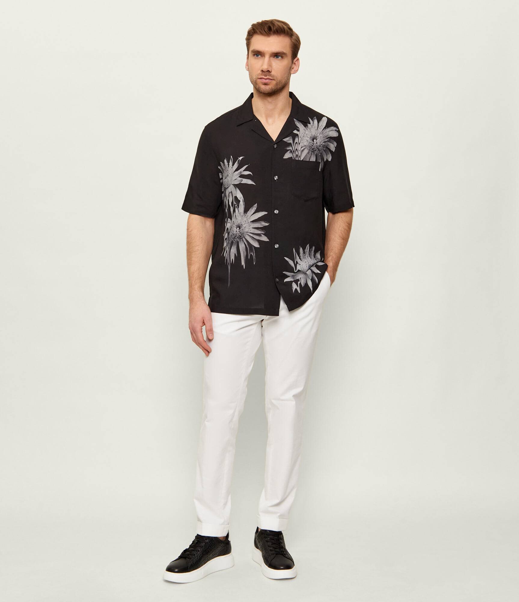 AllSaints Cămașă FLORAZE | Relaxed fit | cu adaos de in