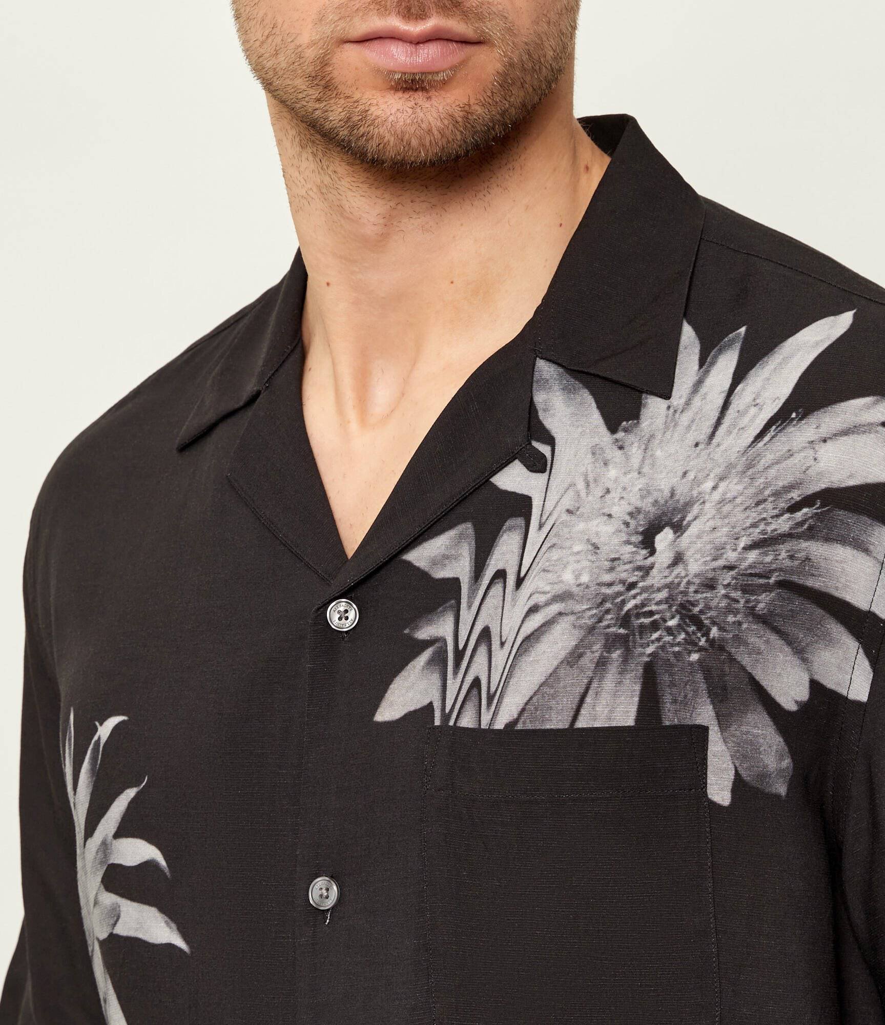 AllSaints Cămașă FLORAZE | Relaxed fit | cu adaos de in
