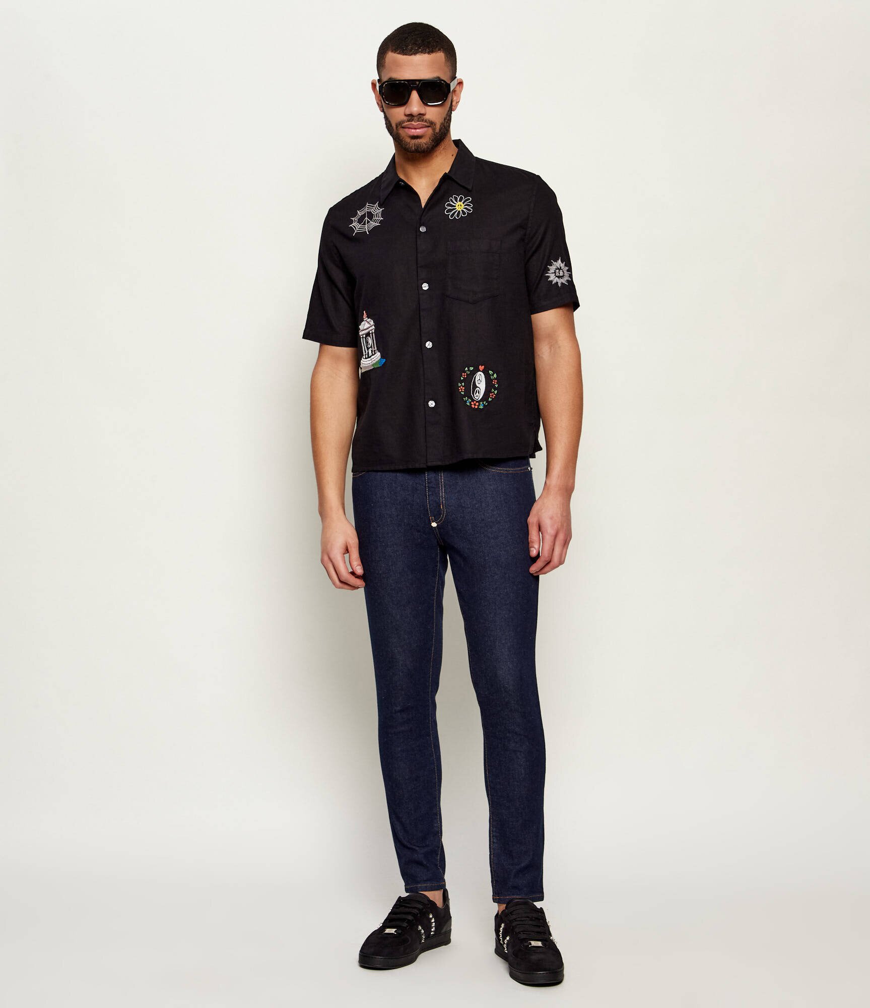 AllSaints Cămașă KARLTON | Relaxed fit | cu adaos de in