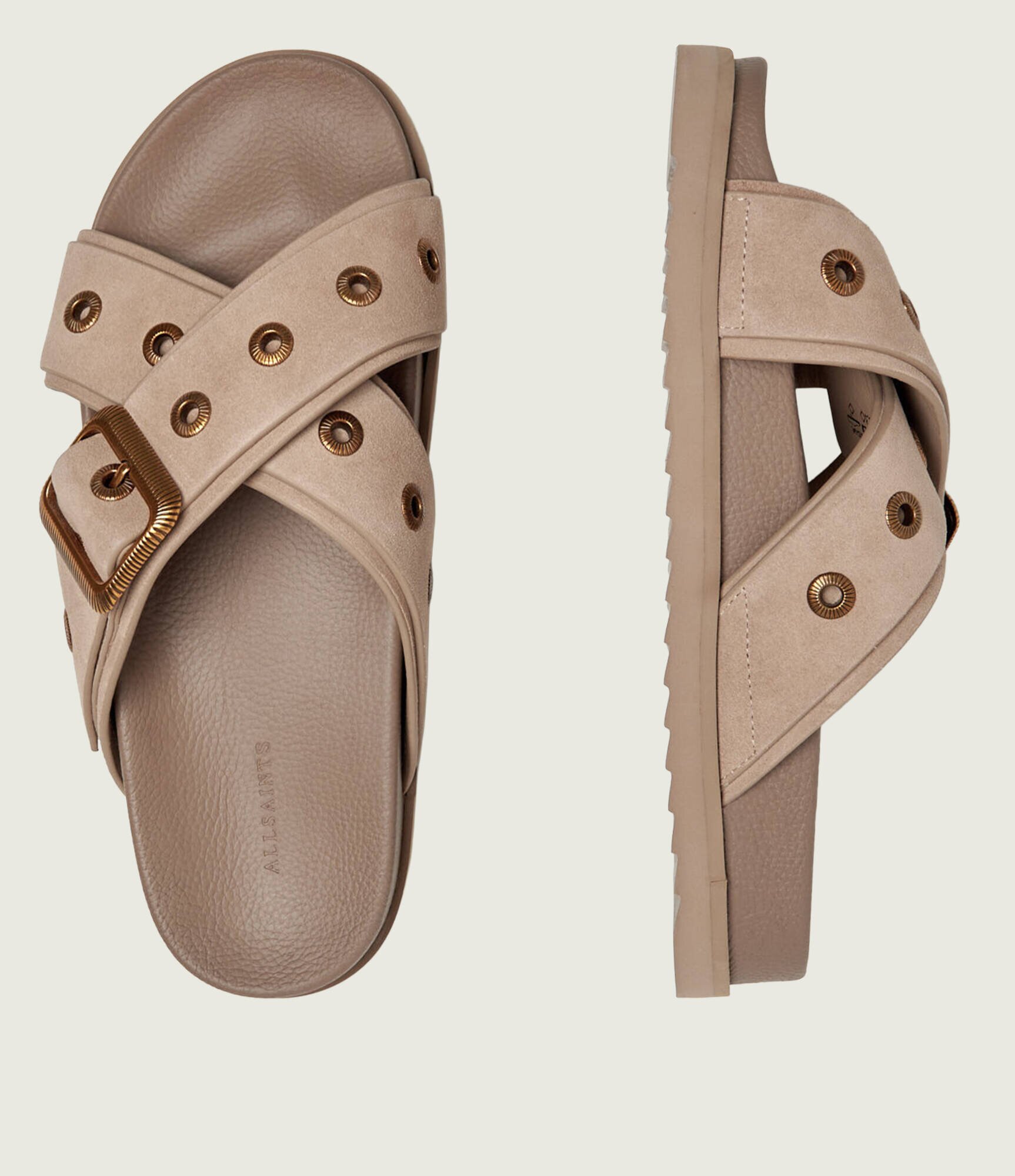 AllSaints De piele șlapi SUKI WESTERN | piele întoarsă